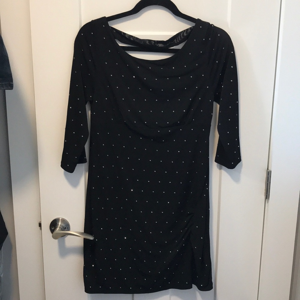 Express Black Party Dress with Sequins